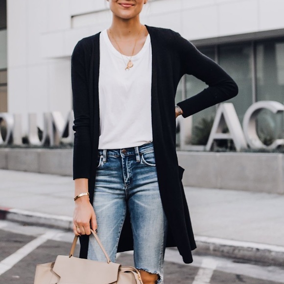 Halogen Openfront Pocket Cardigan Black 